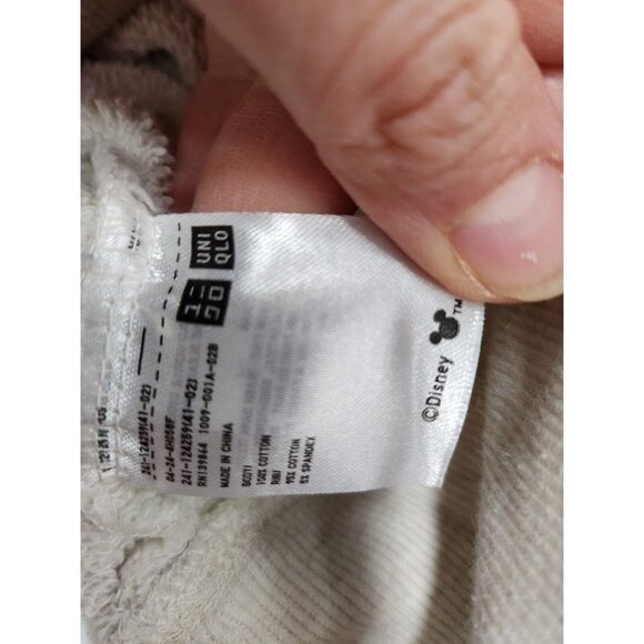 Uniqlo Womens Mickey Mouse Sweatshirt Large Gray Cotton Long Sleeve Pullover - Picture 6 of 9